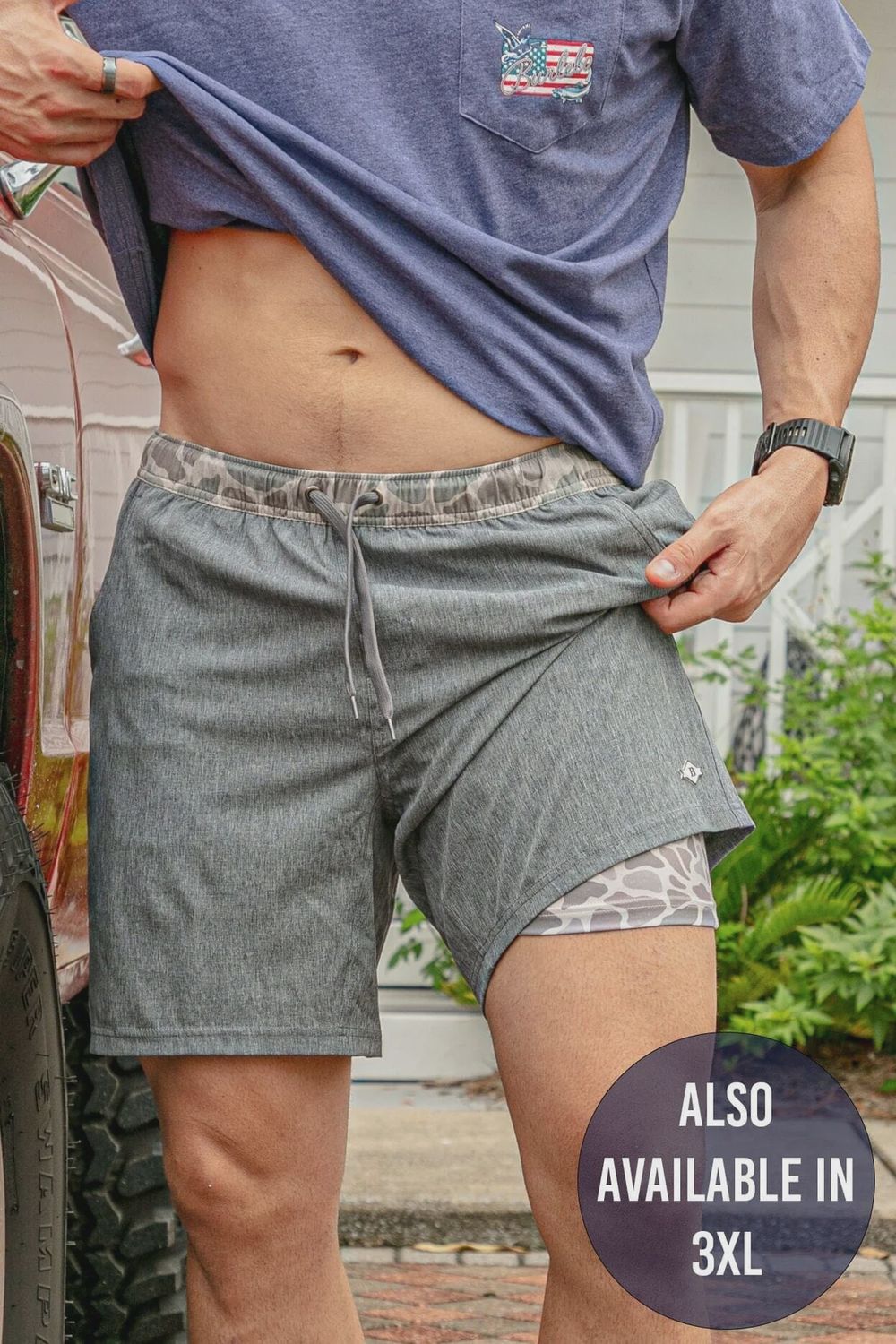 Athletic Shorts - Grizzly Gray - Deer Camo