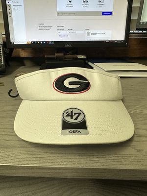Georgia Bulldogs White Montage 47 Visor Hat
