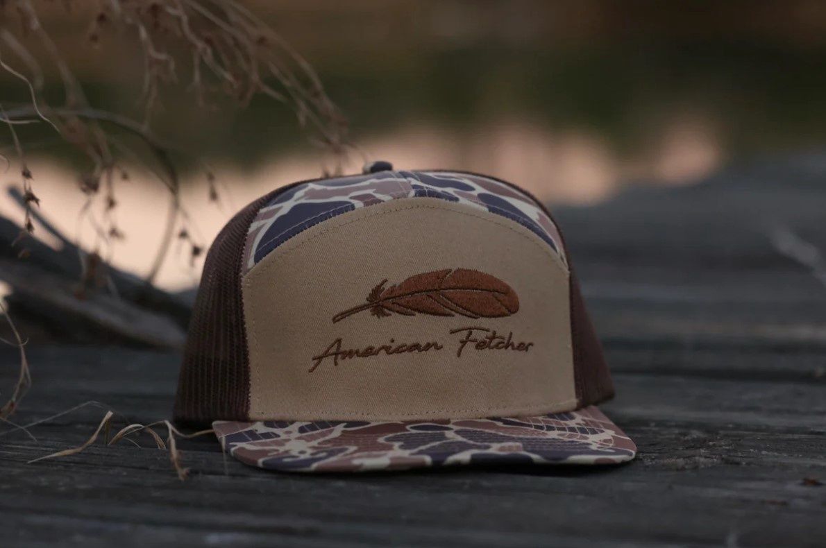Feather 7-Panel Trucker Hat - Duck Camo