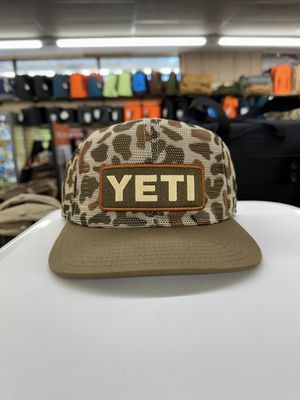 Mesh Camo Flat Brim Hat - Brown