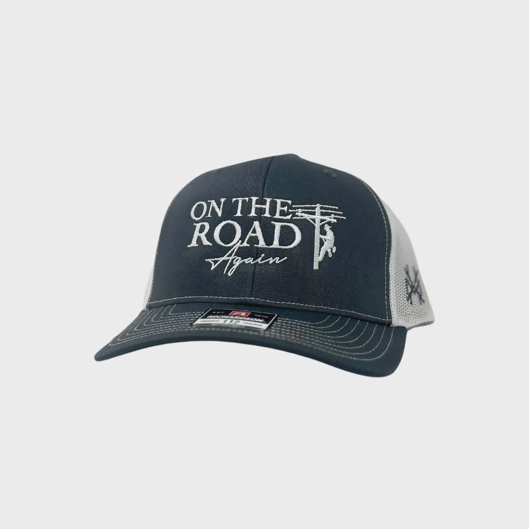 On The Road Again Trucker Hat - Charcoal/White