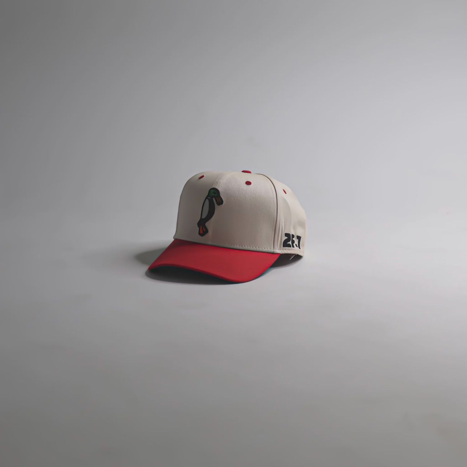 Duck Snapback Deep Crown Hat - Red/Off White