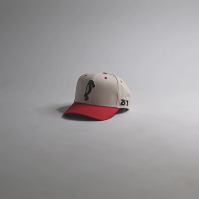 Duck Snapback Deep Crown Hat - Red/Off White
