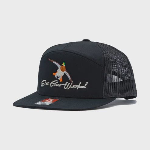 Embroidered Mallard 7-Panel - All Black