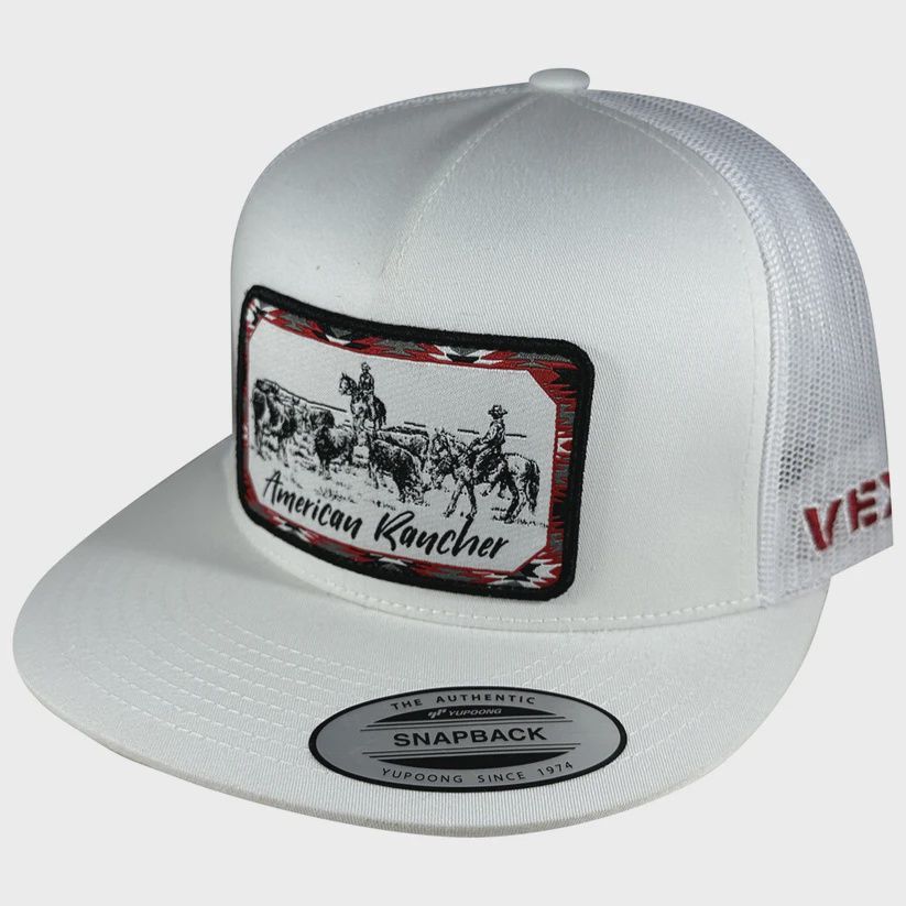 American Rancher Checking Cows Hat - White/White