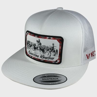 American Rancher Checking Cows Hat - White/White