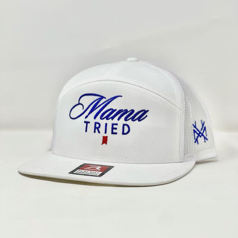 Mama Tried Ultra 7-Panel Hat - White
