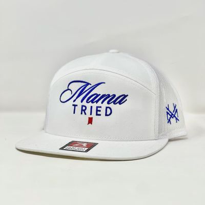 Mama Tried Ultra 7-Panel Hat - White