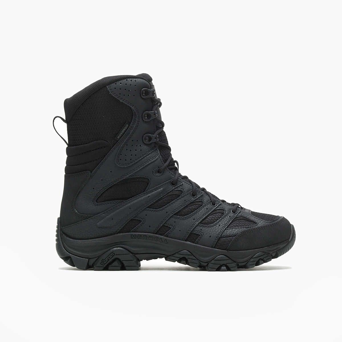 Men&#39;s 8&quot; Moab 3 WP Black Tactical Side Zip Boot