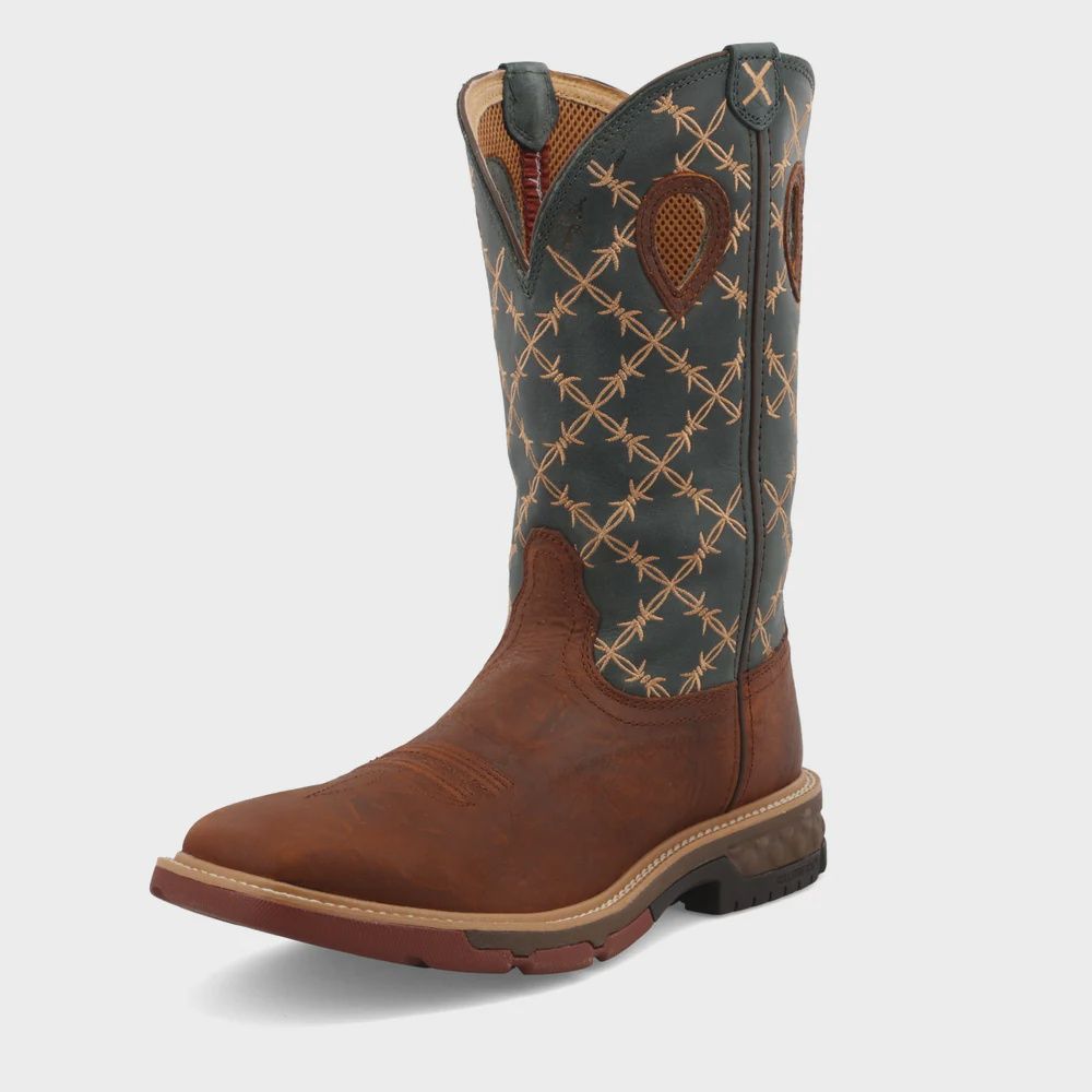 Mocha &amp; Slate 12&quot; Western Work Boot