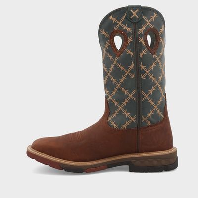 Mocha &amp; Slate 12" Western Work Boot
