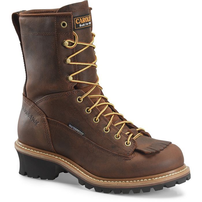 Men&#39;s Spruce 8&quot; Waterproof Lace to Toe Safety Toe Logger Work Boot