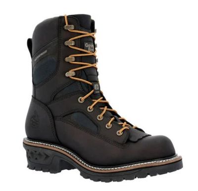LTX Black Waterproof Lace to Tow Logger Work Boot