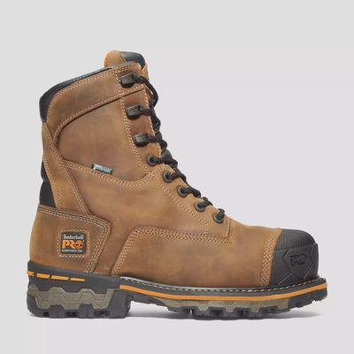 Men&#39;s 8&quot; Distressed Brown Boondock Waterproof Composite Toe Boot