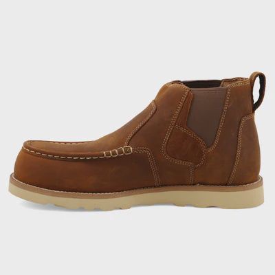 Safety Toe Oiled Saddle  4&quot; Work Chelsea Wedge Sole Boot