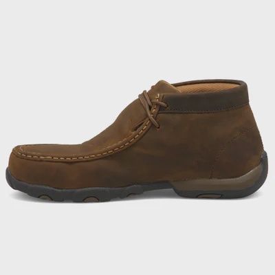 Womens Distressed Saddle Work Chukka Driving Moc