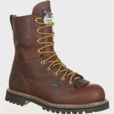 Steel Toe Waterproof Lace to Toe Low Heel Logger Work Boot