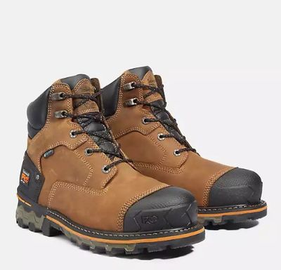 Mens 6&quot; Brown Boondock Waterproof Soft Toe Boot