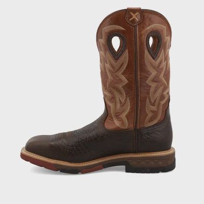 Safety Toe Smokey Chocolate &amp; Spice 12&quot; Western Work Boot