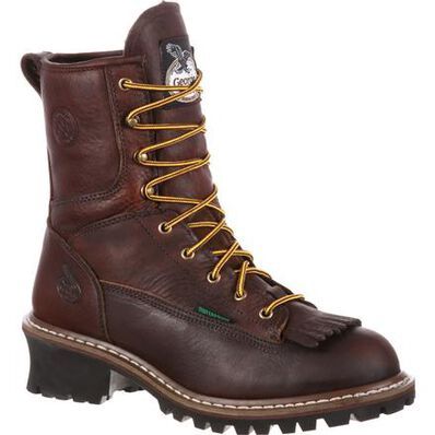 Steel Toe Waterproof Lace to Toe Logger Work Boot