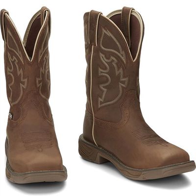 Men&#39;s Saddle Tan Rush 11&quot; Waterproof Safety Toe Boot