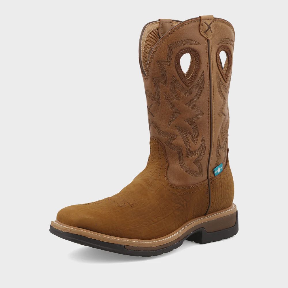 Composite Toe Dark Brown &amp; Tan 12&quot; Western Work Boot