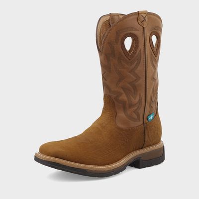 Composite Toe Dark Brown &amp; Tan 12&quot; Western Work Boot