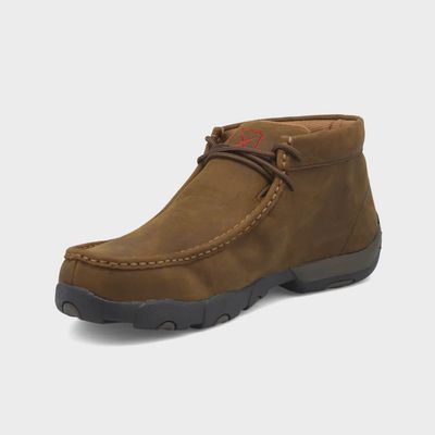 Chukka Driving Safety Toe Distressed Saddle Work Moc Shoe