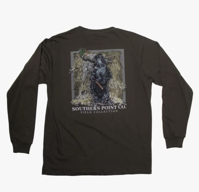 Overview Dog Scene LS Pocket Tee