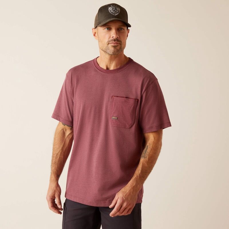 Rebar Workman 360 AirFlow T-Shirt - Burgundy Heather