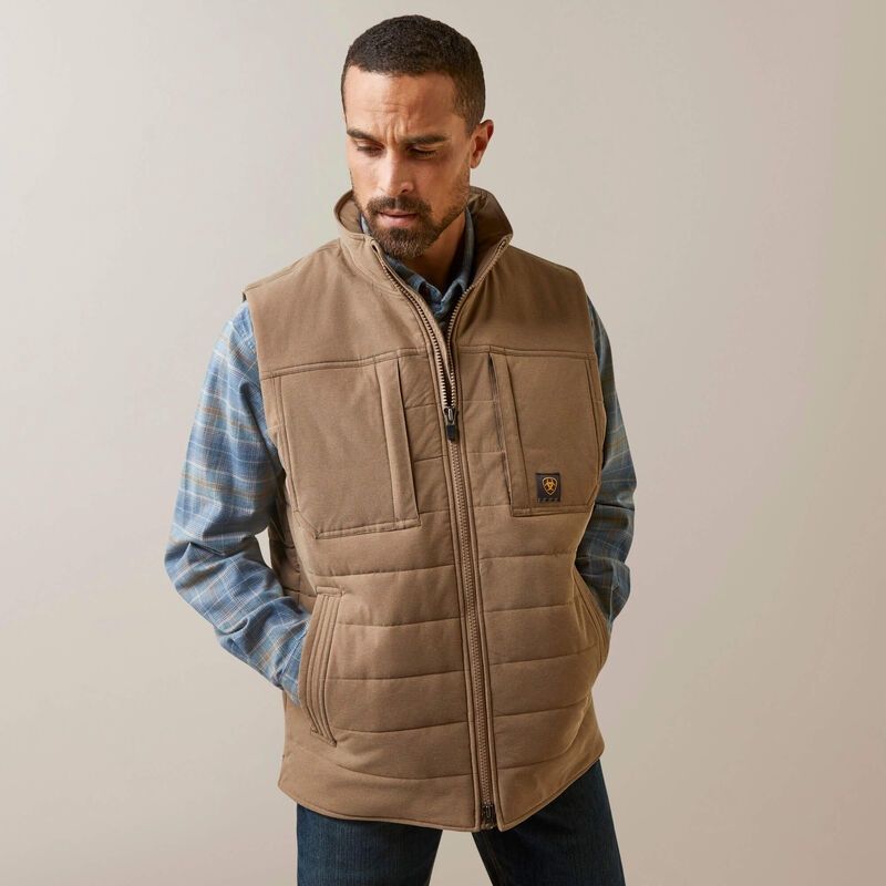 Rebar Valiant Ripstop Insulated Vest - Rebar Khaki Heather