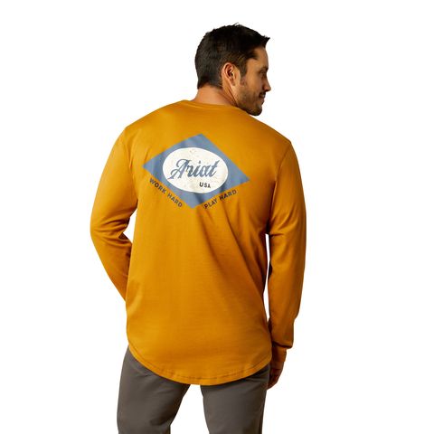 Rebar Workman Diamond Logo T-Shirt - Golden Brown