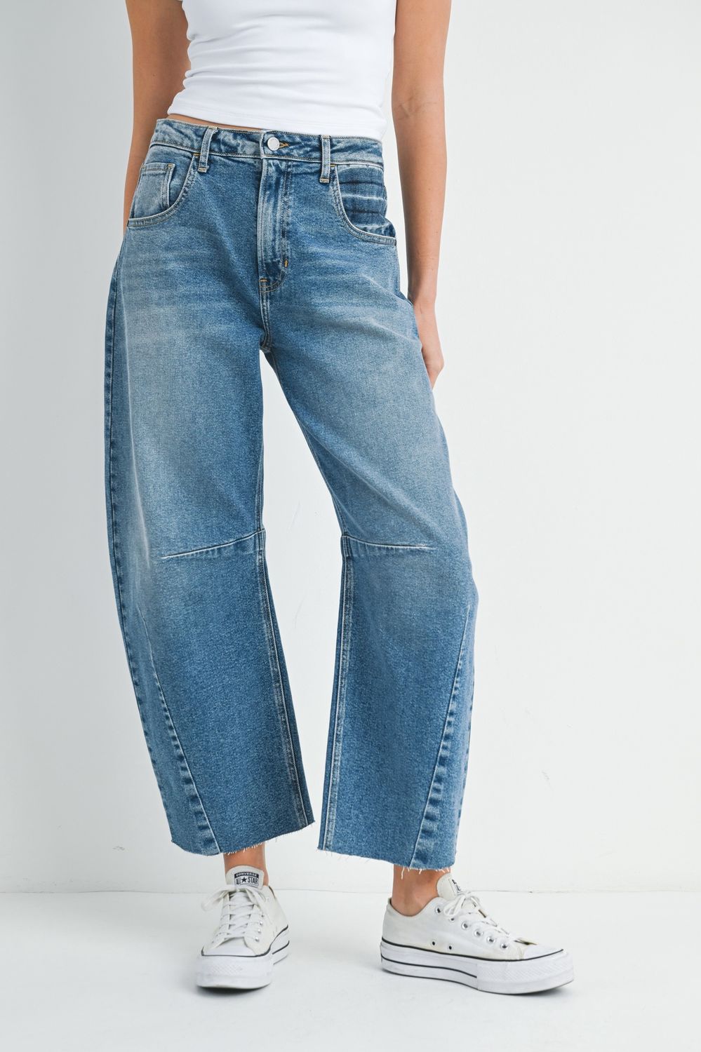 The Brittany Barrel Jean, Color: Medium Denim, Size: 25