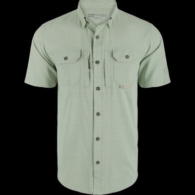 Wing Shooter Trey Short Sleeve Cross Hatch Button Down Shirt