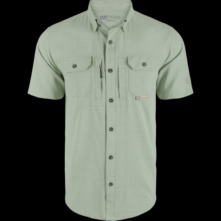 Wing Shooter Trey Short Sleeve Cross Hatch Button Down Shirt