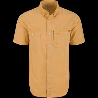 Cinco Ranch Western Acid Wash Short Sleeve Button Down Shirt