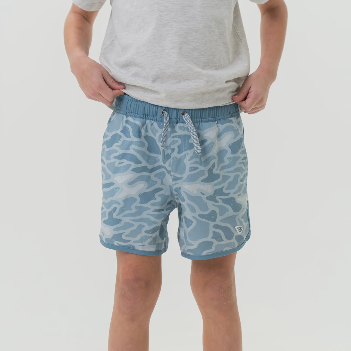 Burlebo Youth Swim Trunk, Color: Seaside Camo, Size: XSML