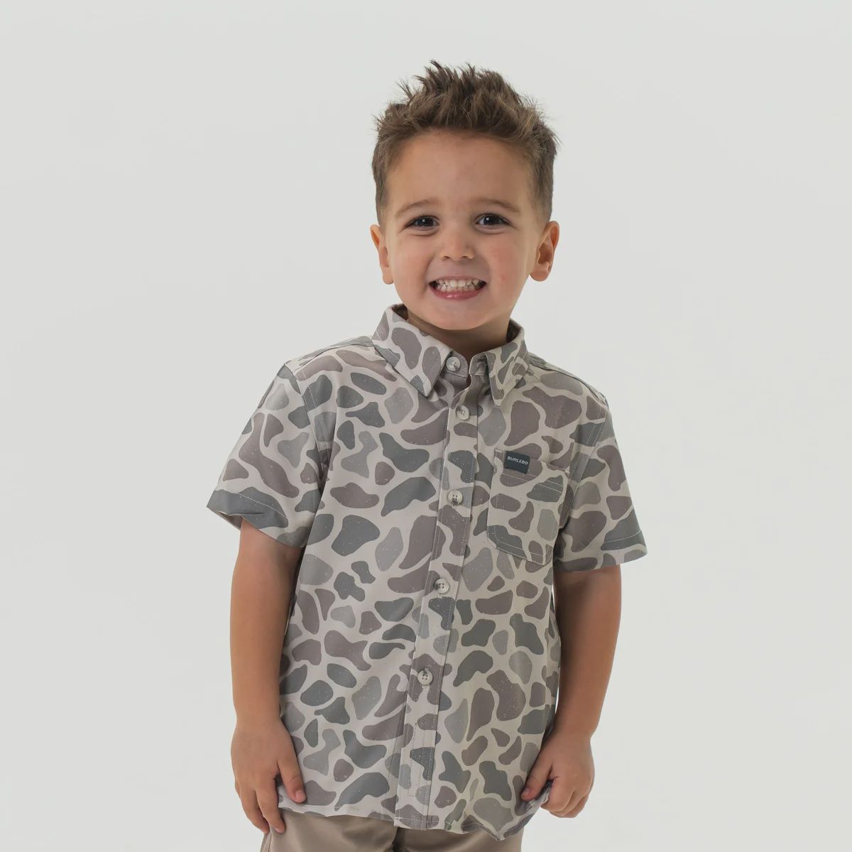 Youth performance Button Up, Color: Classic Deer Camo, Size: XSML
