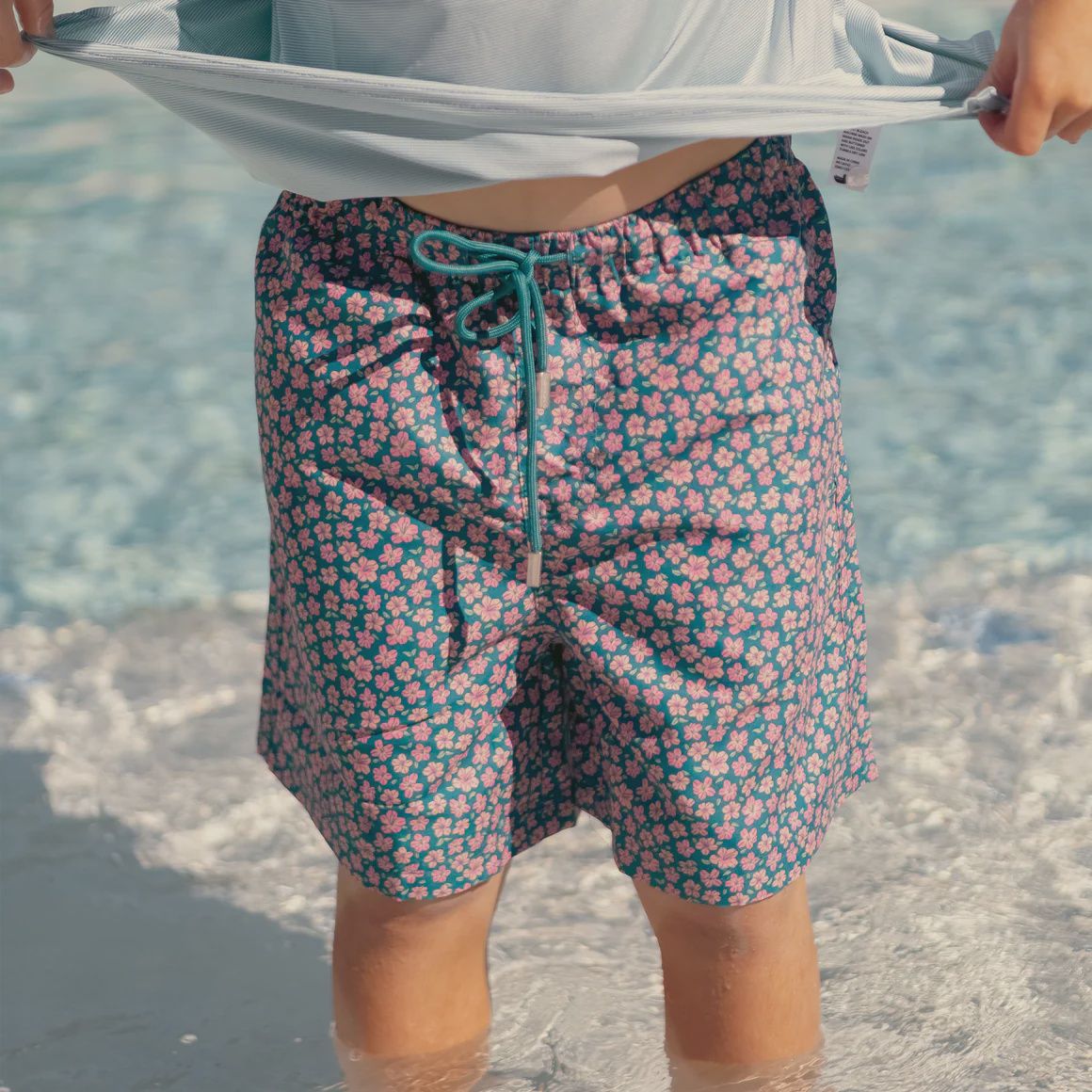 Youth Harbor Swim Trunk - Azalea Way, Color: NVCG-Navy/Champions Green, Size: SML