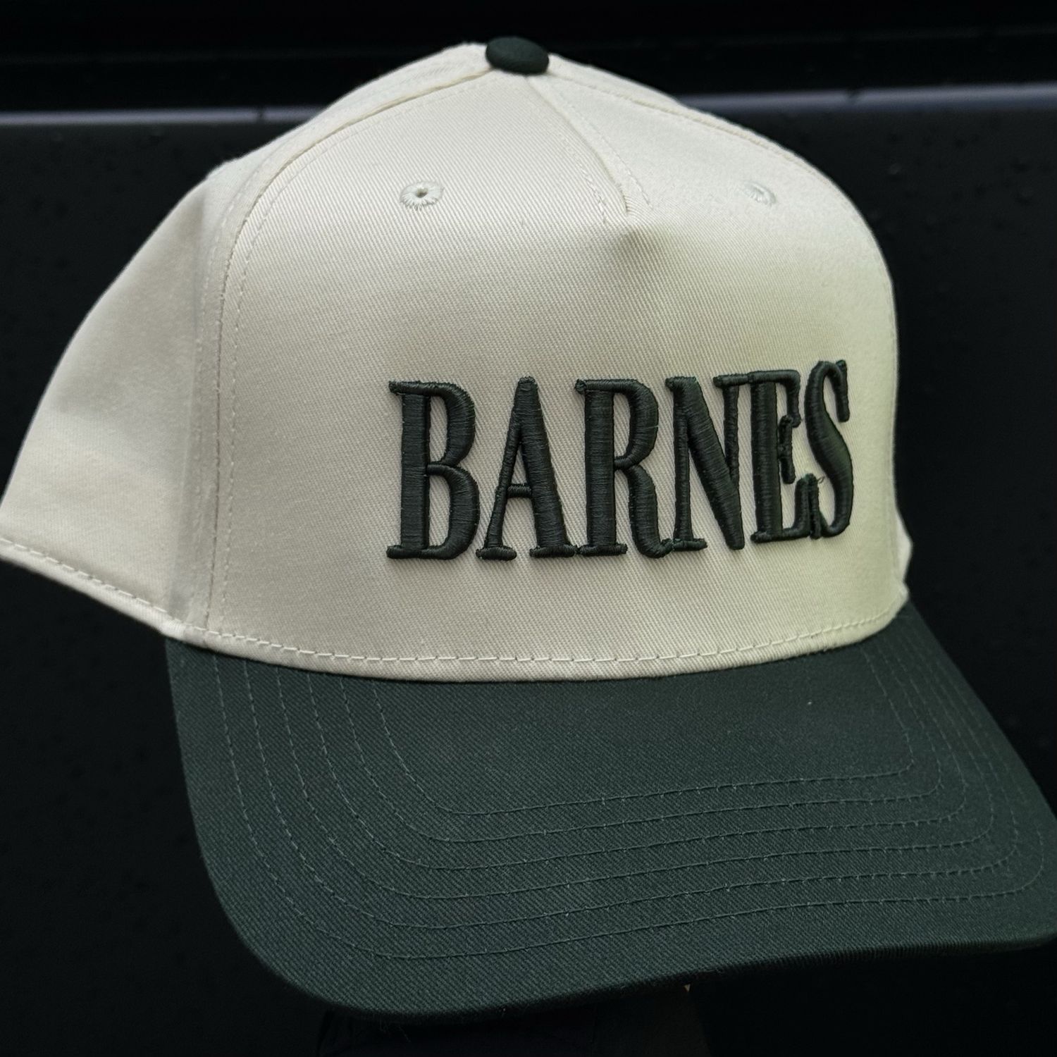 Barnes 3D Logo Hat - Dark Green/Natural