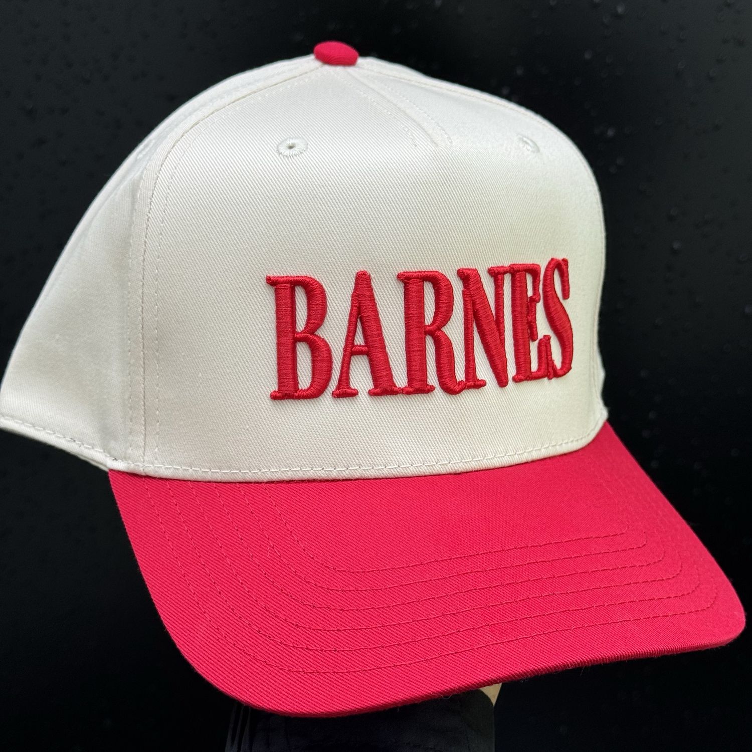 Barnes 3D Logo Hat - Red/Natural