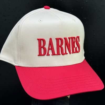 Barnes 3D Logo Hat - Red/Natural