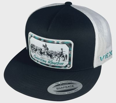 American Rancher Checking Cows Hat - Black/White