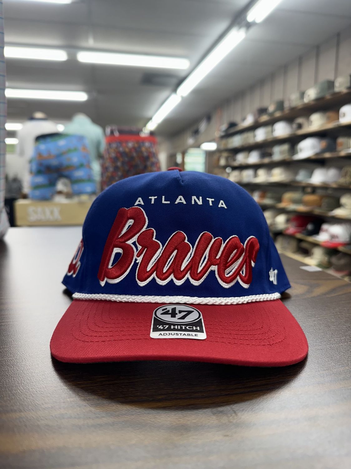 ATLANTA BRAVES COOPERSTOWN ROYAL DROP SHADOW ROPE 47 HITCH HAT