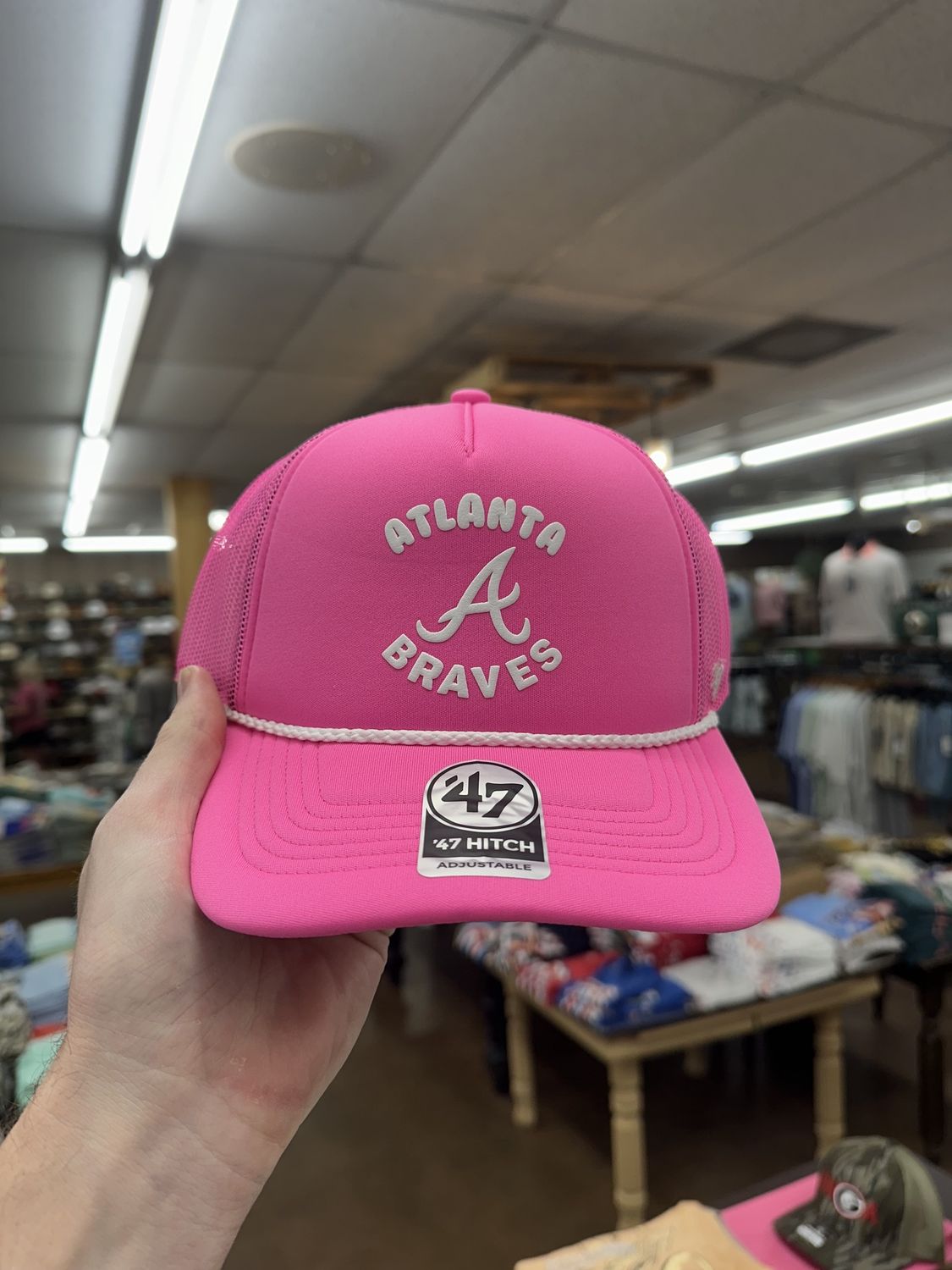 ATLANTA BRAVES FLURO PINK BRIGHT SIDE 47 HITCH FM 47 HITCH FM ALL HAT