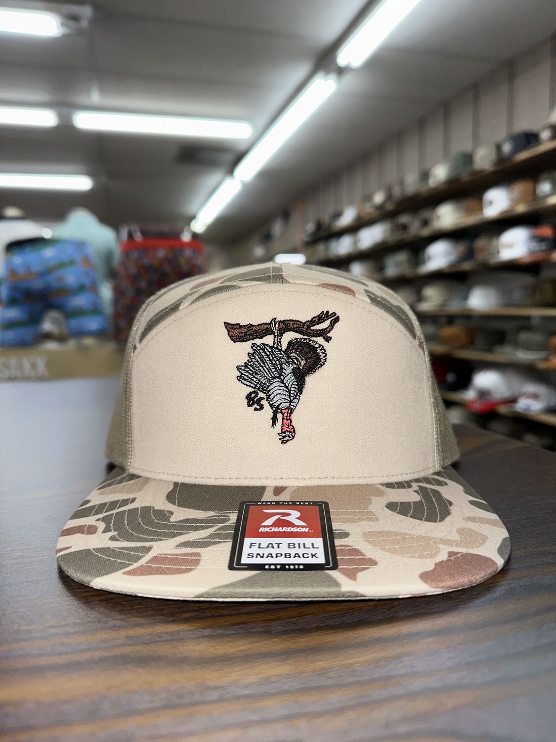 Hangin&#39; Tom 7 Panel Hat - Harvest Duck Camo