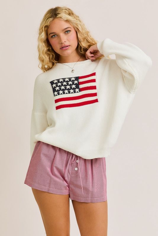 American Flag Lightweight Sweater