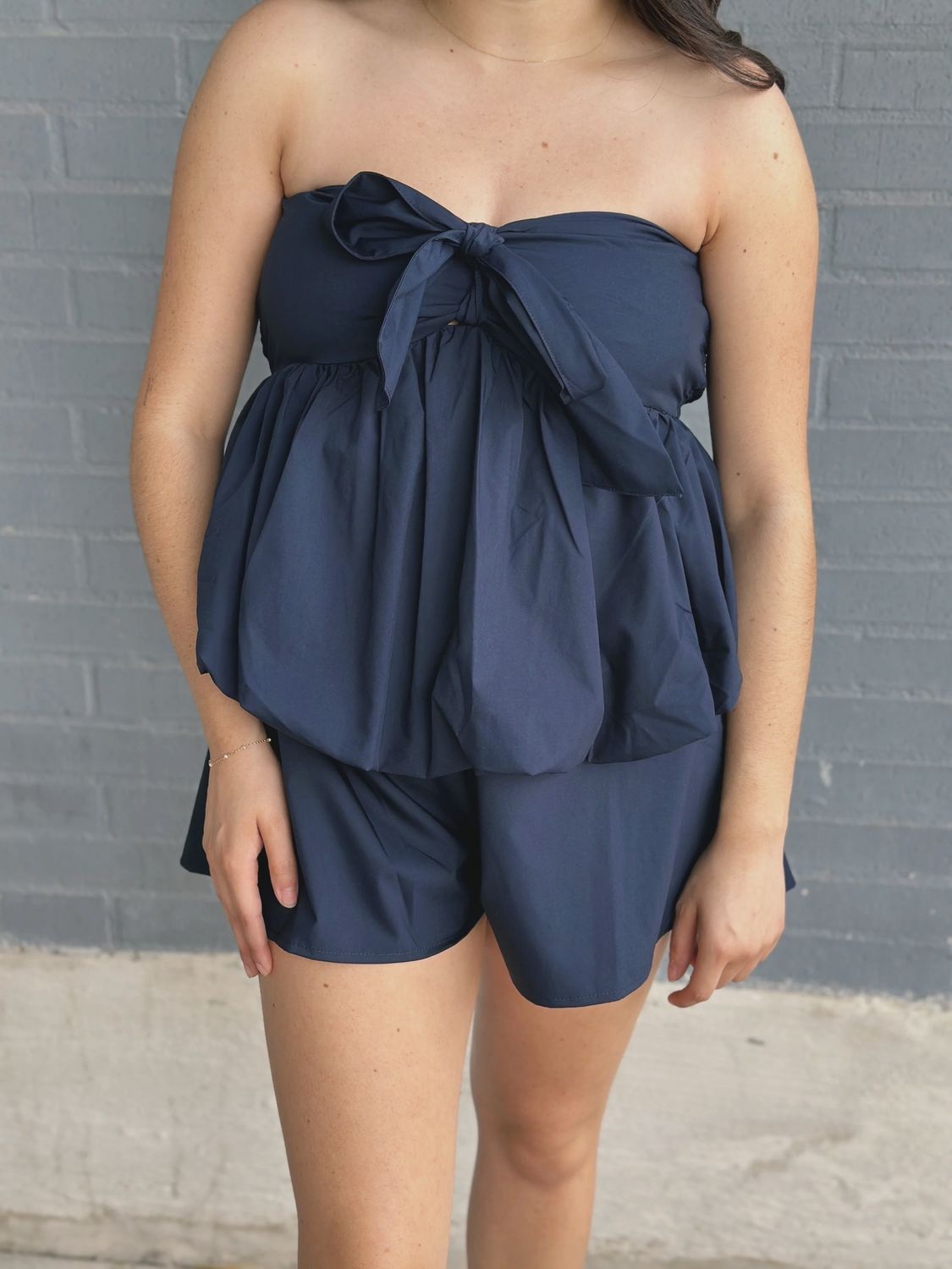 Ocean Calls Strapless Romper