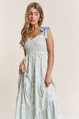 Just Went Out Shoulder Tie Maxi Dress
