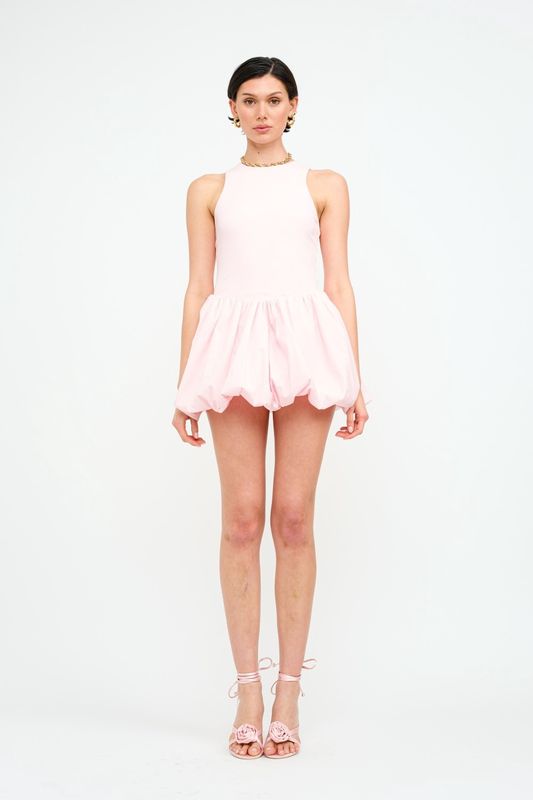 Hayden Combo Bubble Hem Mini Dress
